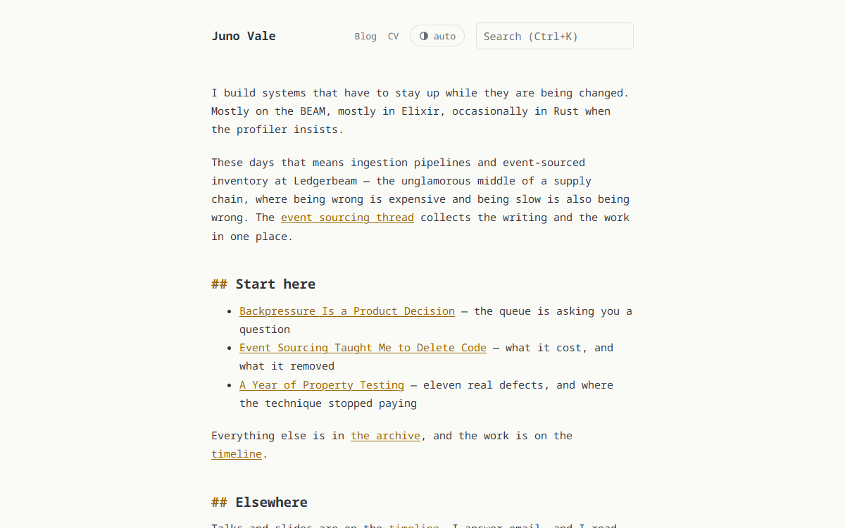 The teletype theme home page